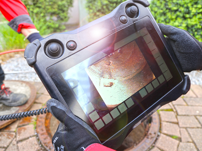 Moderne Kamera führt eine präzise Kanalinspektion durch, um Rohrleitungen in Mainz effizient zu überprüfen und Schäden frühzeitig zu erkennen.